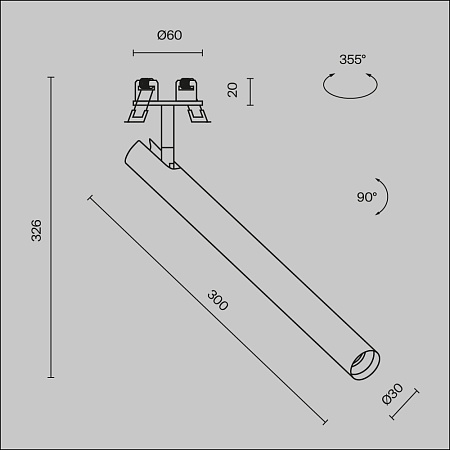 Встраиваемый светильник Technical Focus T C141RS-L300-6W4K-B - фото