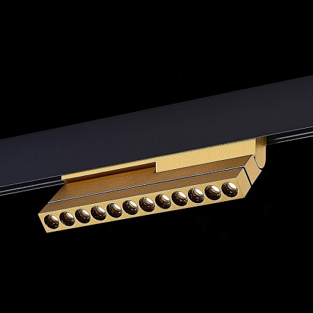 Магнитный трековый светильник Золотистый LED 1*12W 3000K 450Lm Ra>90 36° IP20 L220xW22x ST805.236.12 - фото
