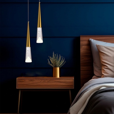 Люстра подвесная ST-Luce Золотистый/Прозрачный LED 1*3W 3000K SL6111.203.01 - фото