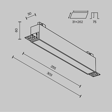 Встраиваемый светильник Technical DL066-20W3-6K-TRS-W - фото