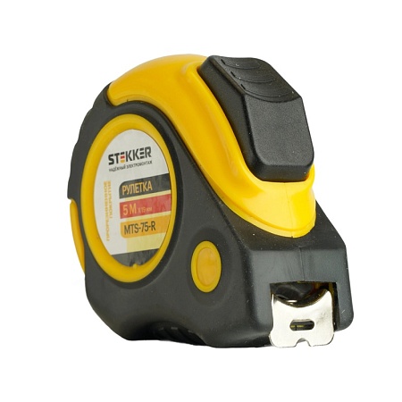 Рулетка, 5 м х 19 мм, прорезиненное покрытие, II класс точности, автостоп MTS-75-R - фото