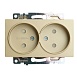 GLS10-7113-08 Розетка 2-местная с защитной шторкой (механизм) б/з, 250В, 10А, серия Катрин, золото - фото