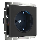 Розетка с подсветкой черный матовый W1171408