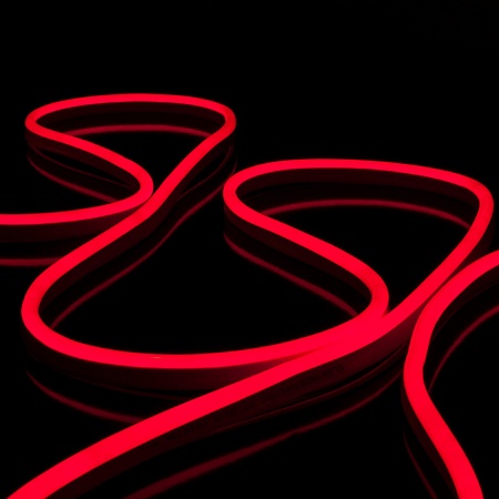Светодиодный гибкий неон 220 В 9.6 Вт/м 120 Led/м 2835 IP67, односторонний красный, 50 м Гибкий неон 220V 9,6W 120Led 2835 IP67 односторонний красный, 50м Elektrostandard - фото