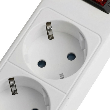 Сетевой фильтр 5-местный с/з STEKKER HM20-51-03 3x1мм2, 3 м, серия Optima, белый - фото