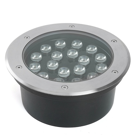 Светодиодный светильник тротуарный (грунтовый) Feron SP2804, 20W, AC/DC12V, низковольтный, 3000K, металлик, IP67 - фото