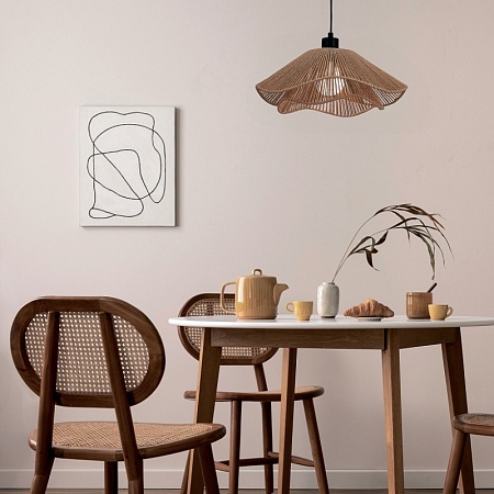 Светильник подвесной бежевый/черный E27 1*40W SLE6023-603-01 - фото