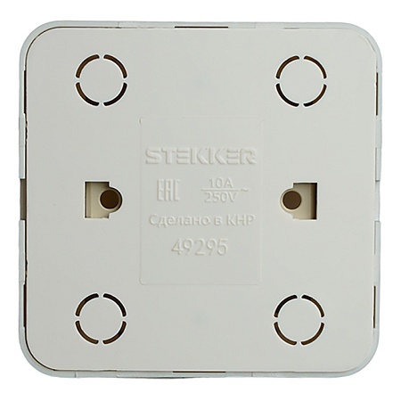 Выключатель открытой установки 1-клавишный, STEKKER, 250В, 10А, IP20, серия София, серебро, MSW10-10-03 - фото