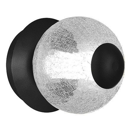 Светильник настенный ST-Luce Черный/Прозрачное кракелированное стекло LED 1*8,5W 3000K SL6120.401.01 - фото