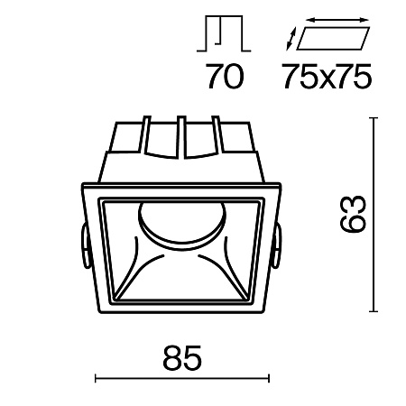 Встраиваемый светильник Technical Alfa LED DL043-01-15W4K-D-SQ-WB - фото