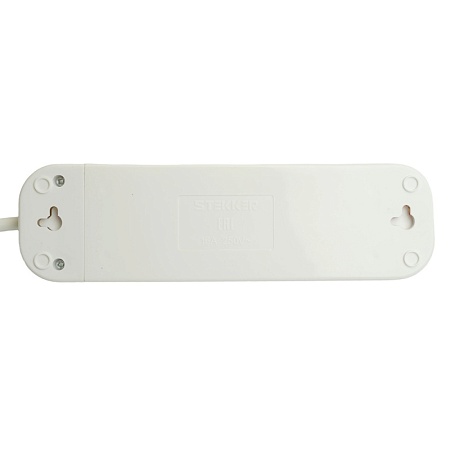 Удлинитель  четырехместный c/з STEKKER HM06-40-07 3x1мм2, 7м, серия Home (У10-429), белый - фото