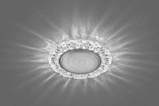 Светильник встраиваемый с белой LED подсветкой Feron CD4023 потолочный GX53 без лампы прозрачный - фото