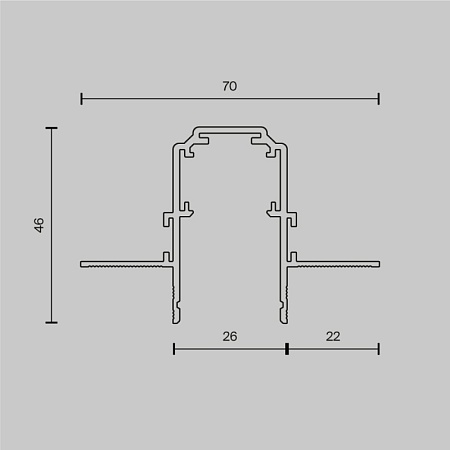 Трековая система Technical встраиваемая магнитная чёрная 380x160 TS-L-380-TR031-2-18W3K-B