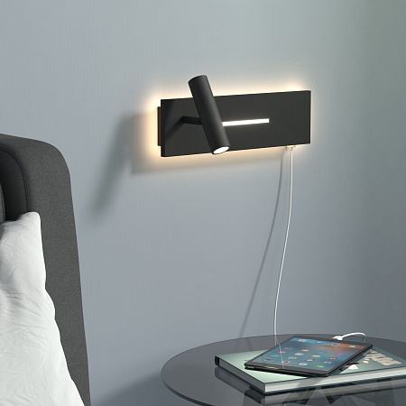 Светильник настенный светодиодный Tuo LED MRL LED 1117 черный Elektrostandard - фото