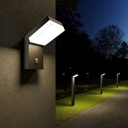 Ландшафтный светодиодный светильник Sensor IP54 1542 TECHNO LED черный Elektrostandard - фото