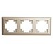 Рамка STEKKER, PFR00-7003-02 3-местная, пластик, серия Катрин, шампань - фото