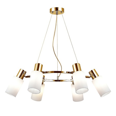 Светильник подвесной Латунь/Белый E14 6*60W SLE1139-303-06 - фото