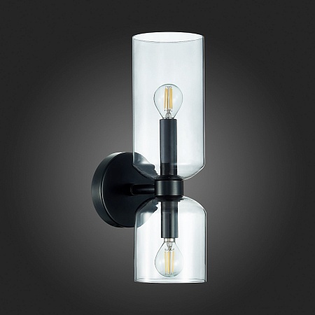 Бра ST-Luce Черный/Дымчатый E14 2*40W SL1180.401.02 - фото