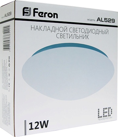 Светодиодный светильник накладной Feron AL529 тарелка 12W 4000K белый - фото