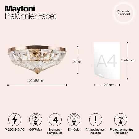 Потолочный светильник Maytoni Facet MOD094CL-04G - фото