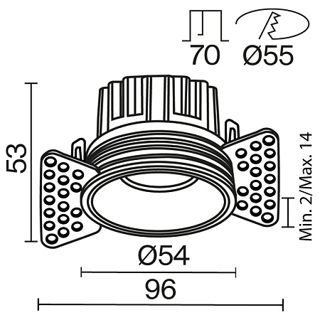 Встраиваемый светильник Technical Round DL058-7W3K-TRS-BS - фото