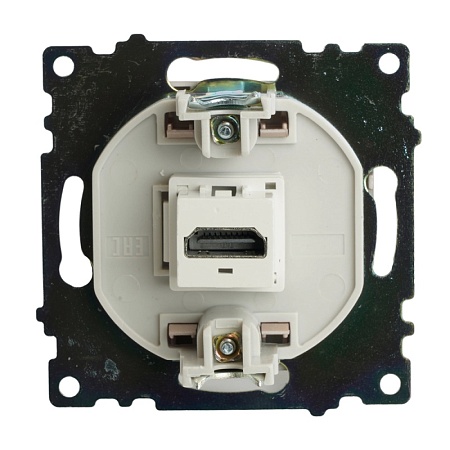 Розетка HDMI 2.1, Type A  (механизм), STEKKER GLS00-7118-02, серия Катрин, шампань - фото