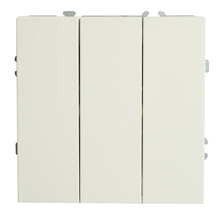 Выключатель 3-клавишный (механизм), STEKKER, 250В, 10А, серия Эмили, RSW10-5108-01, белый фарфор, soft touch - фото