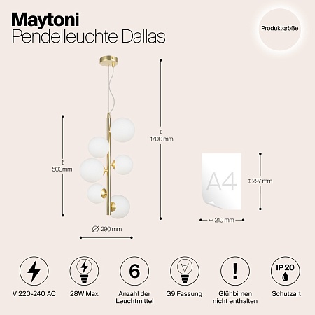 Подвесной светильник Maytoni Dallas MOD545PL-06BS - фото