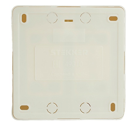 Розетка 4-местная с/з открытой установки, квадрат, STEKKER, 250В, 16А, IP20, серия София, белый, MST16-14S-01 - фото