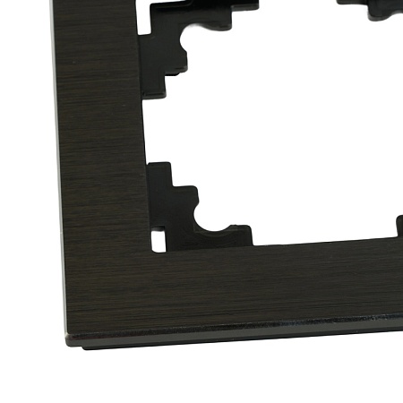 Рамка 2-местная, металл, STEKKER MFR00-7002-05, серия Катрин, черный - фото