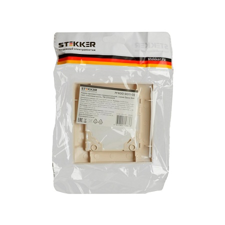 Рамка 1-местная, горизонтальная, STEKKER, PFR00-9011-02, серия Эрна Элегант, слоновая кость - фото