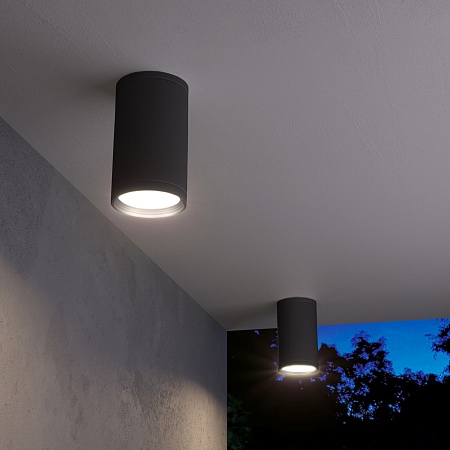 Уличный потолочный светильник Light IP65 35128/H черный Elektrostandard - фото