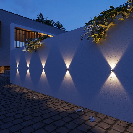 Уличный настенный светильник со светодиодами Lenses серый 35191/W Elektrostandard - фото