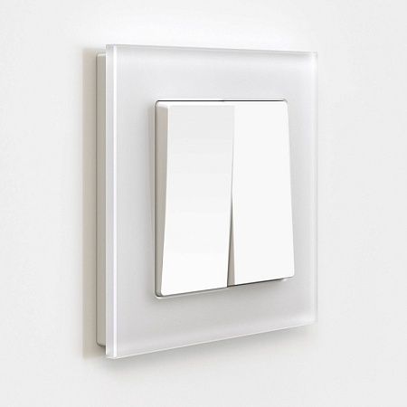 Выключатель двухклавишный (белый матовый) W1120061 - фото