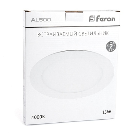 Светодиодный светильник Feron AL500 встраиваемый 18W 4000K белый - фото