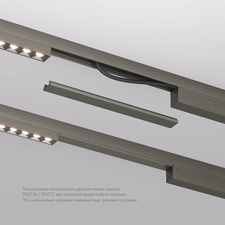 TR5736-DN Декоративная заглушка желоба трека SHINE BASE, 20см, темный никель, алюминий - фото