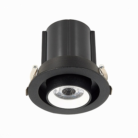 Св-к встр. Черный LED 1*12W 3000K 900Lm Ra80 24° IP20 D90xH92 180-240V ST702.438.12 - фото