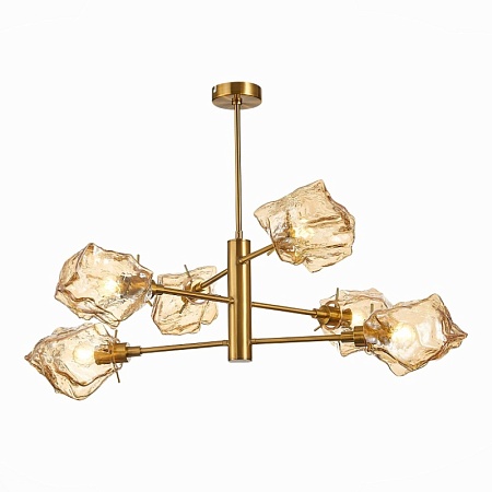 Люстра потолочная ST-Luce Латунь/Янтарный E14 6*40W SL1175.302.06 - фото