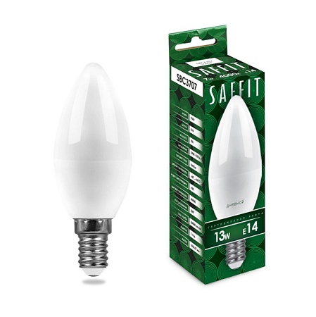 Лампа светодиодная SAFFIT SBC3713 Свеча E14 13W 230V 6400K - фото