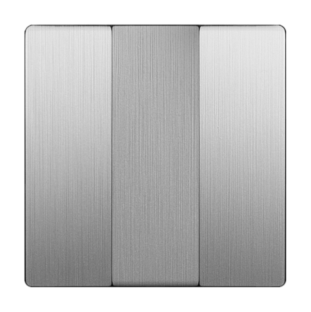 Набор клавиш для выключателя трехклавишного cеребряный рифленый WL09-SW-3G-CP - фото