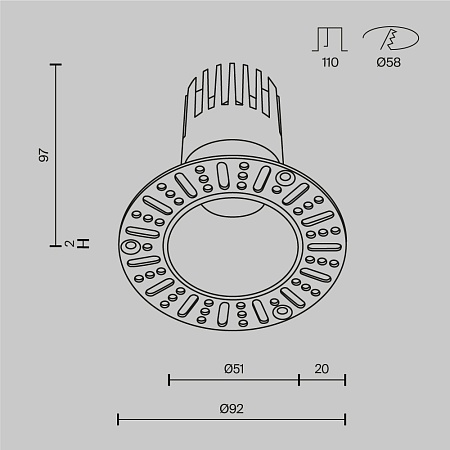 Встраиваемый светильник Technical DL120-10W-2.7K-TRS-B - фото