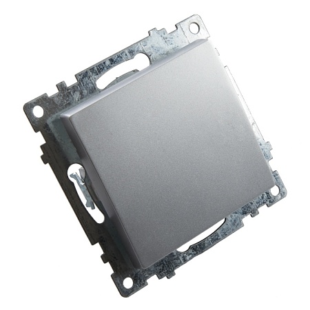 Переключатель перекрестный 1-клавишный (механизм), STEKKER GLS10-7110-03, 250V, 10А, серия Катрин, серебро - фото