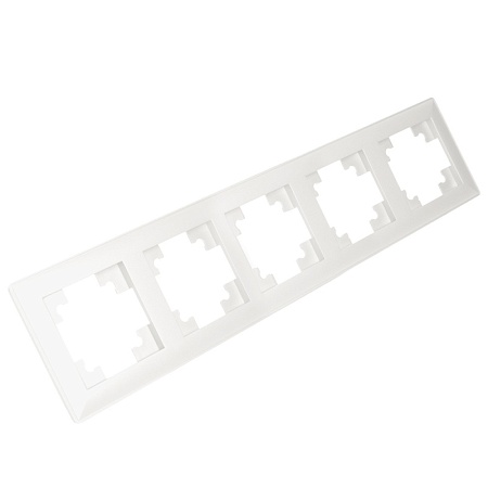 Рамка STEKKER, PFR00-7004-01 4-местная, пластик, серия Катрин, белый - фото