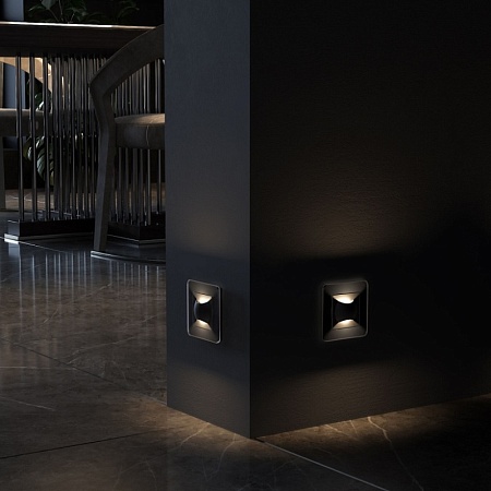 Встраиваемая LED подсветка МУН черный матовый W1154508 - фото