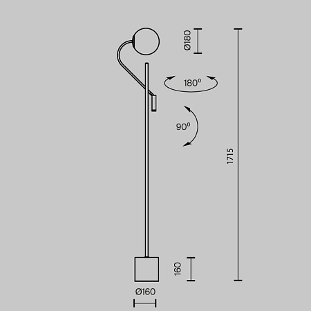 Напольный светильник (торшер) Maytoni Fly MOD230FL-01B - фото