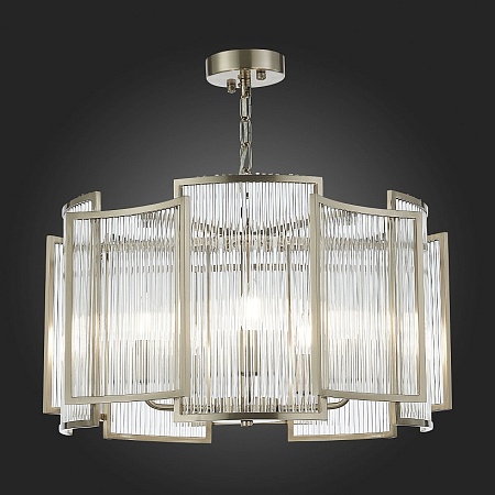 Люстра подвесная ST-Luce Никель/Прозрачный, Никель E14 5*60W SL1234.103.05 - фото