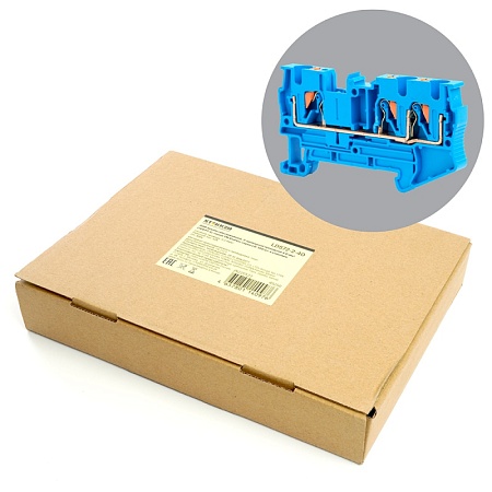 Зажим пружинный, 2-проводной проходной ЗНИ - 4 , JXB PT 4, синий LD572-2-40 - фото