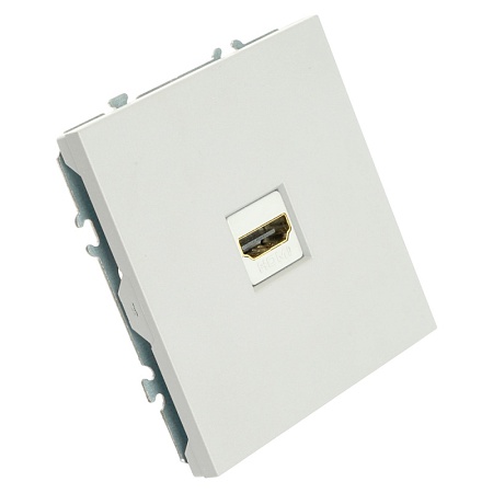 Розетка HDMI 2.0 Type A (механизм), STEKKER, серия Эмили, RST00-5118-01, белый фарфор, soft touch - фото