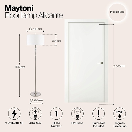 Напольный светильник (торшер) Maytoni Alicante MOD014FL-01N - фото