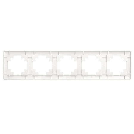 Рамка STEKKER, PFR00-7005-01 5-местная, пластик, серия Катрин, белый - фото